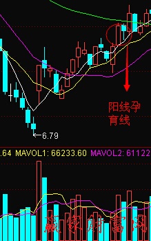 孕育线前面是一根大阳线或者大阴线,紧随着是一根小阳线或者小阴线